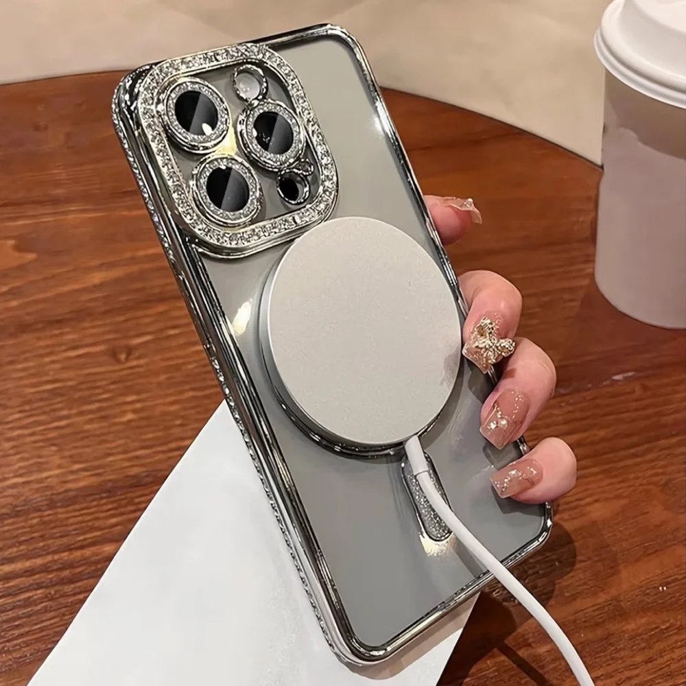 Sparkly Silver iPhone 15 Pro Phone Case